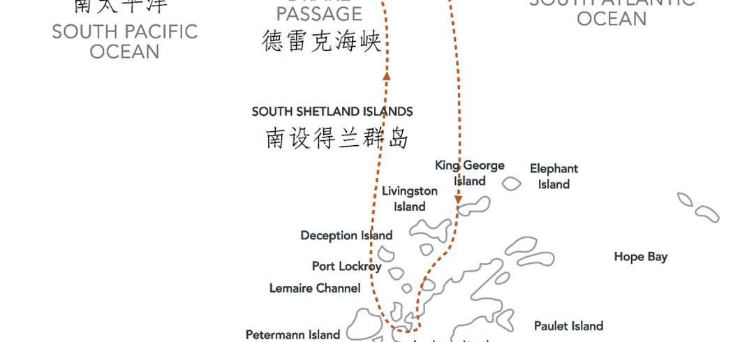 南极经典游地图