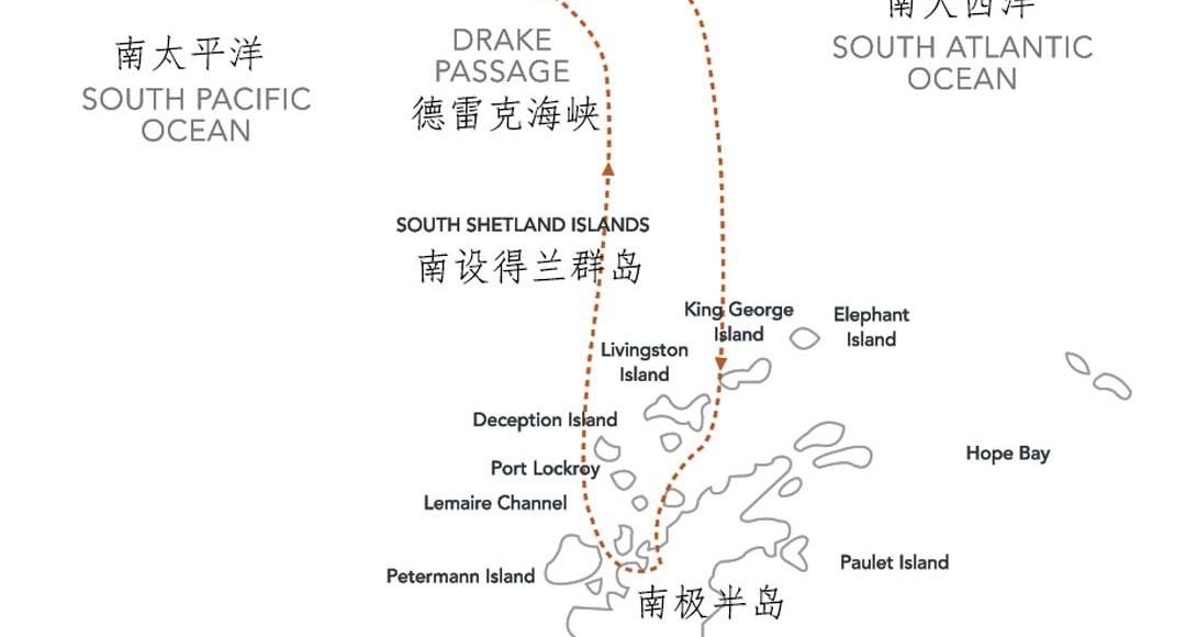 南极经典游地图