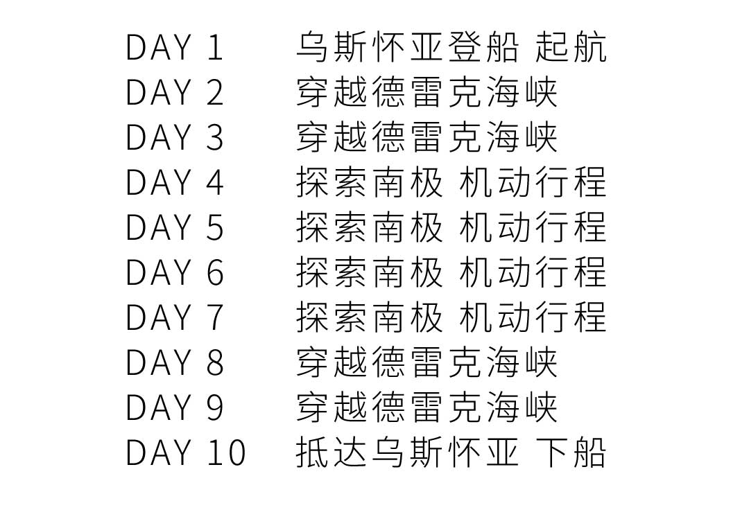 海洋信天翁号10天9晚南极经典环线行程